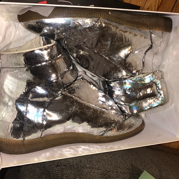 maison margiela shoes silver